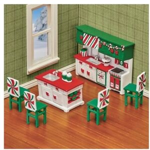 Miniature Holiday Kitchen Set Hand-Painted Ceramic Resin -  BNWT SO RETIRED!